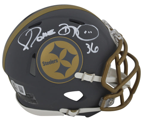 Steelers Jerome Bettis Authentic Signed Slate Speed Mini Helmet BAS Witnessed