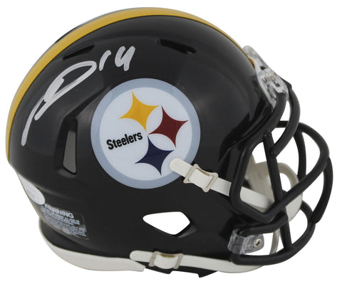 Steelers George Pickens Authentic Signed Speed Mini Helmet w/ Silver Sig JSA