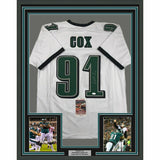 FRAMED Autographed/Signed FLETCHER COX 33x42 Philadelphia White Jersey JSA COA