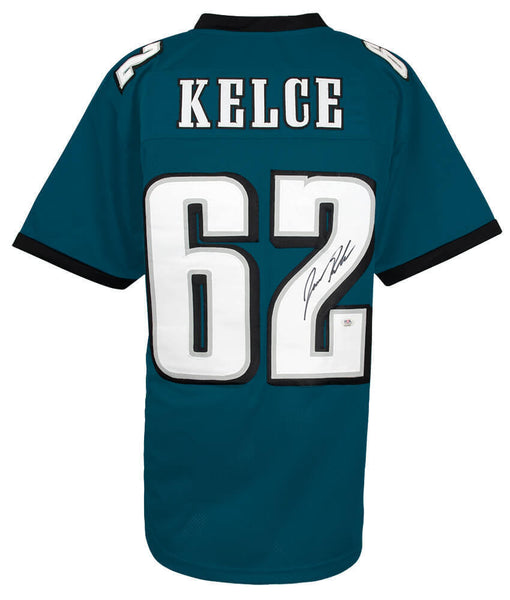 Jason Kelce (PHILADELPHIA EAGLES) Signed Green Custom Football Jersey -(PSA COA)