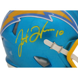 Justin Herbert Autographed Los Angeles Chargers Flash Mini Helmet Beckett 46440