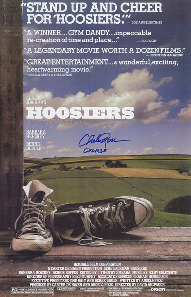 Chelcie Ross Signed Hoosiers 11x17 Movie Poster w/George - (SCHWARTZ COA)