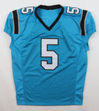 Rico Dowdle Panthers Pro Cut Jersey (JSA QR) 2025 Carolina #1 Running Back
