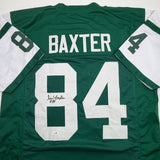 Autographed/Signed Fred Baxter New York Green Football Jersey JSA COA