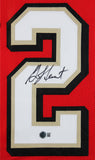 Garrison Hearst Signed Red Pro Style Framed Jersey w/ Dropshadow BAS Witnessed