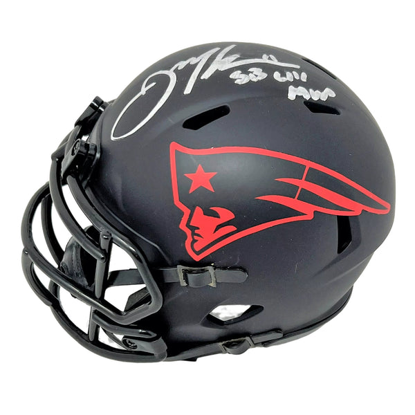 Julian Edelman New England Patriots Signed SB LIII MVP Eclipse Mini Helmet JSA