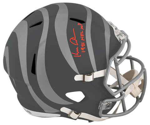 Ken Anderson Signed Bengals SLATE Riddell F/S Rep Helmet w/81 MVP (SCHWARTZ COA)