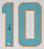 Tyreek Hill Miami Signed Framed Custom White Football Jersey BAS ITP