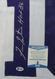 Fran Tarkenton HOF Signed/Inscr Vikings Custom Football Jersey Beckett 159304