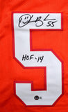 Derrick Brooks Autographed Orange Pro Style Jersey w/ HOF-Beckett W Hologram