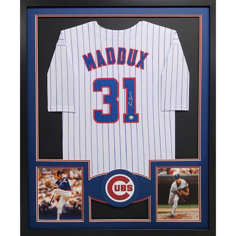 Greg Maddux Autographed Signed Framed Chicago Cubs Jersey LOJO AUTHENTICATED