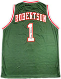 MILWAUKEE BUCKS OSCAR ROBERTSON AUTOGRAPHED GREEN JERSEY JSA STOCK #237066