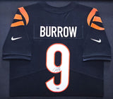 BENGALS JOE BURROW AUTOGRAPHED FRAMED BLACK NIKE JERSEY FANATICS HOLO 218630