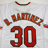 Autographed/Signed Dennis Martinez Baltimore White Baseball Jersey JSA COA