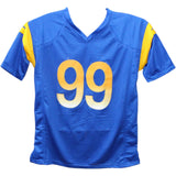 Aaron Donald Autographed/Signed Pro Style Blue Jersey Beckett 43853