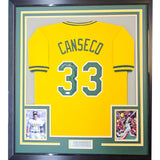 FRAMED Signed JOSE CANSECO 35x39 Oakland Yellow Jersey JSA COA Auto