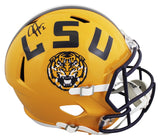 LSU Justin Jefferson Signed Yellow Full Size Speed Rep Helmet BAS Witnessed