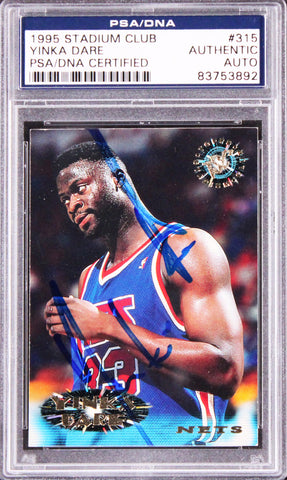 Nets Yinka Dare Authentic Signed 1995 Stadium Club #315 Card PSA Slabbed