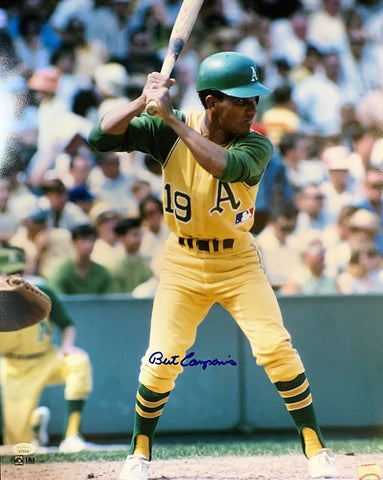 Oak Athletics WS Champ BERT CAMPANERIS Signed 16x20 Action photo #2 AUTO - JSA
