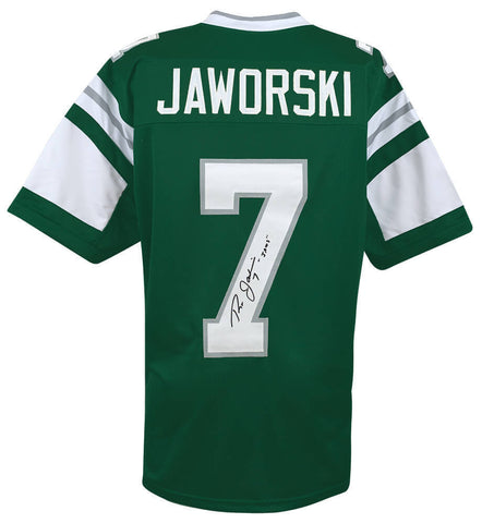 Ron Jaworski Signed Green Throwback Custom Football Jersey w/Jaws (SCHWARTZ COA)