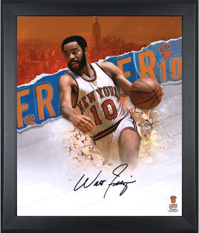 Walt Frazier New York Knicks Framed Autographed 20" x 24" In-Focus Photograph