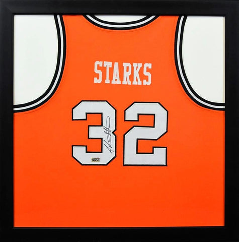 JOHN STARKS SIGNED OKLAHOMA STATE COWBOYS BASKETBALL #32 FRAMED JERSEY COA