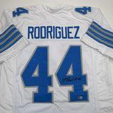 Autographed/Signed Malcolm Rodriguez Detroit White Jersey Beckett BAS COA