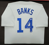 CHICAGO CUBS ERNIE BANKS AUTOGRAPHED FRAMED GRAY JERSEY "MR. CUB" PSA/DNA 202409