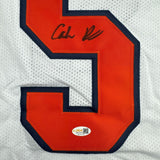 Autographed/Signed Calvin Russell Syracuse White Football Jersey JSA COA