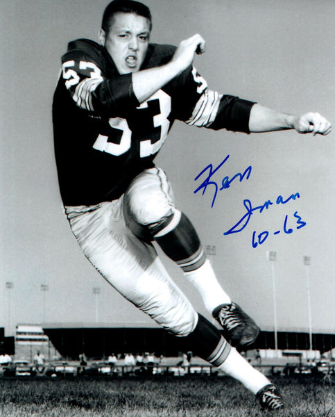 Packers Center KEN IMAN (d) Signed 8x10 Photo #1 AUTO ~ 1961 & 62 NFL Champ
