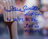 Steve Carlton Signed St. Louis Cardinals Unframed 16x20 MLB Photo with 4 Inscr.
