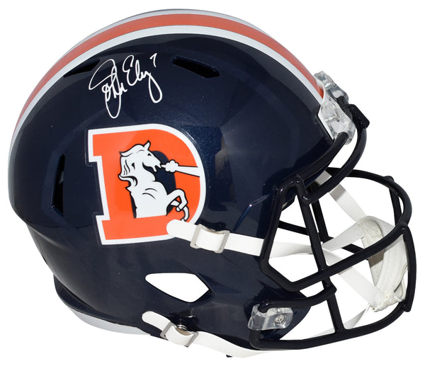 JOHN ELWAY SIGNED DENVER BRONCOS COLOR RUSH FULL SIZE SPEED HELMET BECKETT