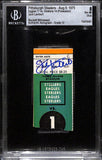 Jack Lambert Signed Pittsburgh Steelers 8/9/75 Ticket Stub Slab Beckett 38398