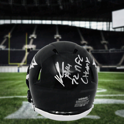 Kenneth Gainwell Eagles Autographed Black 2022 NFC Champs Mini-Helmet JSA COA