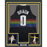 Framed Autographed/Signed Christian Braun 35x39 Denver Black Jersey BAS COA