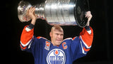 Mark Messier Signed Edmonton Oilers 35x43 Framed Jersey (JSA)6xStanley Cup Champ