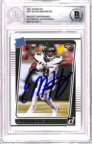 Elijah Moore Signed 2021 Panini Donruss #271 Trading Card BAS 38704