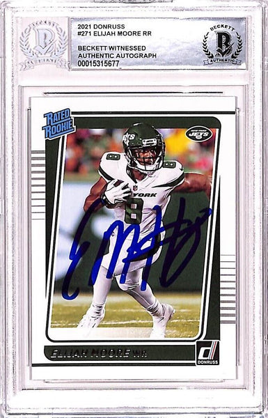 Elijah Moore Signed 2021 Panini Donruss #271 Trading Card BAS 38704