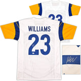 LOS ANGELES RAMS KYREN WILLIAMS AUTOGRAPHED WHITE JERSEY BECKETT BAS QR 243020