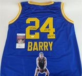 Rick Barry Signed San Francisco Warriors Photo Jersey (JSA COA) 1975 NBA Champ