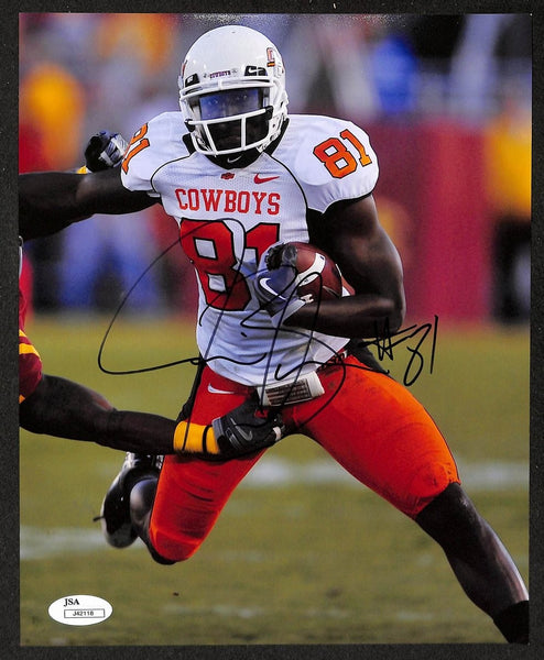 Justin Blackmon Signed/Autographed 8x10 Photo Oklahoma State JSA 213807