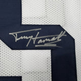 Autographed/Signed Terry Hanratty Notre Dame White Jersey Beckett BAS COA