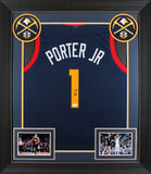 Michael Porter Jr. Signed Navy Blue Pro Style Framed Jersey Autographed JSA