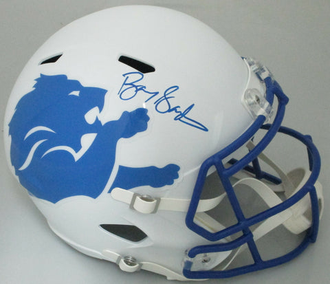 Lions BARRY SANDERS Signed Full Size Riddell AMP Speed Replica Helmet AUTO