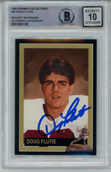 Doug Flutie Signed Boston College 1992 Heisman #50 Beckett Auto 10 40719