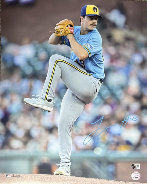 LOGAN HENDERSON Signed 16x20 Photo #2 AUTO - Milwaukee Brewers - BAS