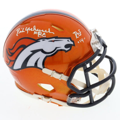 Rick Upchurch Signed Denver Broncos Speed Mini Helmet "ROF 14" (Beckett) 1975-83