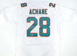 De'Von Achane Autographed White Pro Style Jersey - Beckett W Hologram *Silver