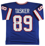 Steve Tasker Authentic Signed Blue Pro Style Jersey Autographed BAS Witnessed