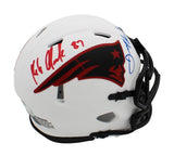 Julian Edelman & Gronkowski Signed New England Patriots Speed Lunar Mini Helmet